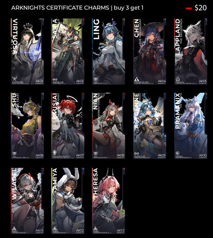 Arknights Acrylic Certificate Charms